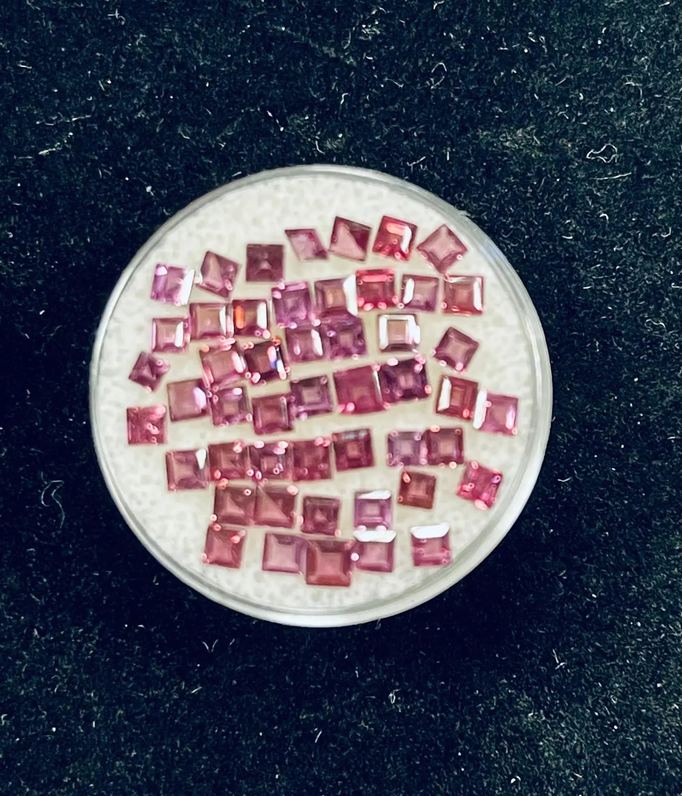 AAA+ Certified 49 Pieces, Red Rose, Garnet Rhodolite Square, Princess Cut Shaped Srilankan Gemstone Weight 5.18 Ct. Size 2 x2 mm. ABC Jewelries